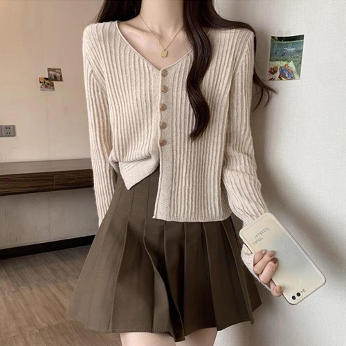 DD290  미니멀 골지 가디건