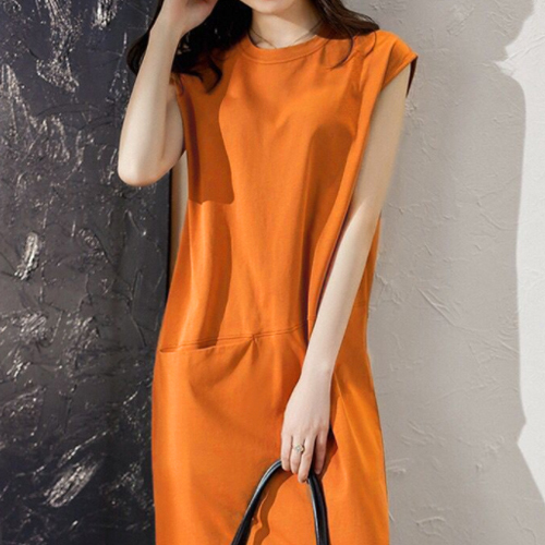DHH-B116  주머니 포인트 데일리 쿨 원피스